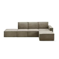 Ecksofa mit Pouf Orto ¦ braun ¦ Maße (cm): B: 329 H: 93