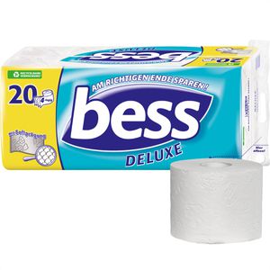 bess Toilettenpapier Deluxe, 4-lagig, Tissue, 150 Blatt pro Rolle, 20 Rollen