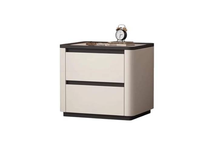 YCCHAH Bett mit Stauraum Nachttisch Aus Massivem Holz, Schlichtes, Modernes Schlafzimmer, Kleiner Stauraum Desktop
