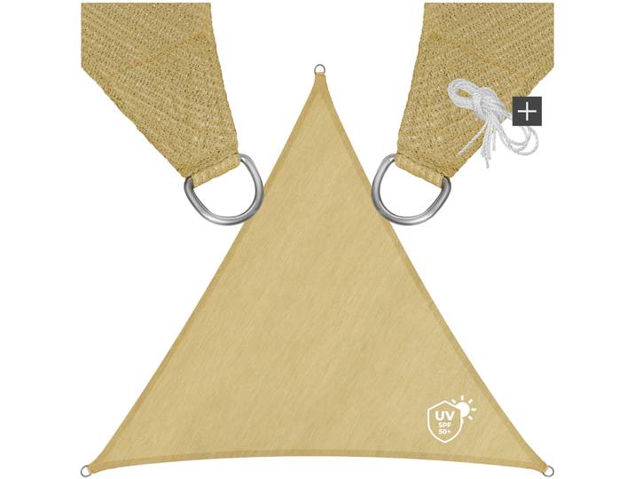 Voile d'ombrage triangulaire, beige - 5 x 5 x 5 m