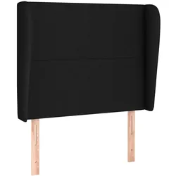vidaXL Kopfteil mit Ohren Schwarz 103x23x118/128 cm Stoff