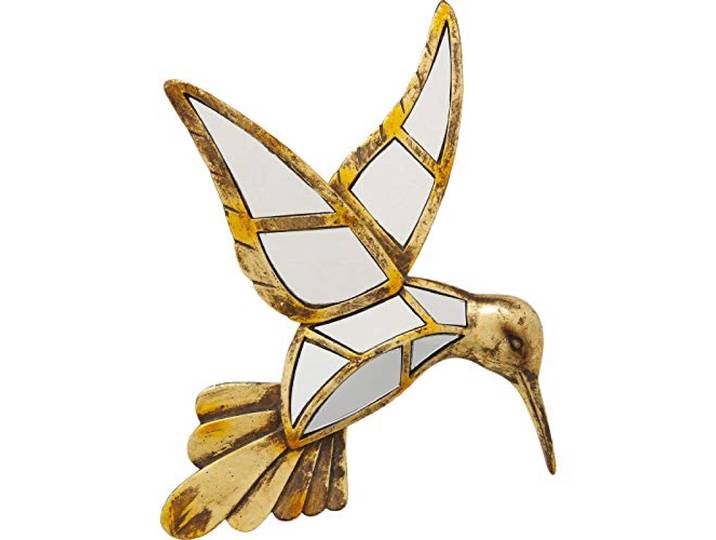 Kare Design Wandobjekt Kolibri, Gold, Spiegel, Vogel, 27x32 cm