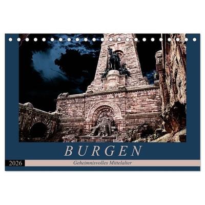 Burgen - Geheimnisvolles Mittelalter (Tischkalender 2026 DIN A5 quer), CALVENDO Monatskalender