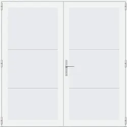 ConDoor Garagen-Drehflügeltor LUXE-LINE TWIN, Satin, Plano