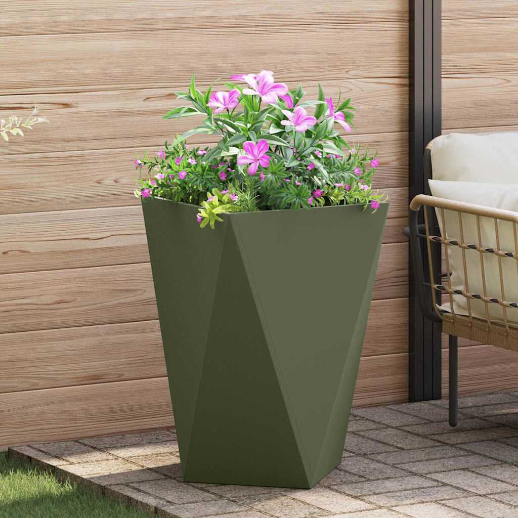 17 Stories Planter Box Olive Green 75cm H x 50cm W x 50cm D
