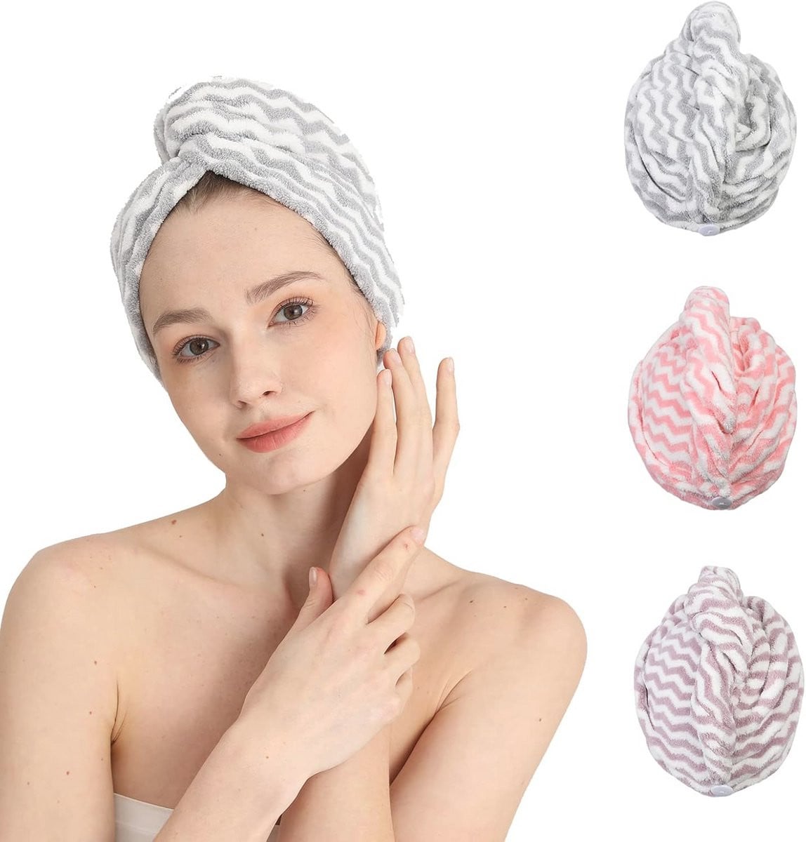 Microvezel Haardrogende Handdoek Wrap - Super Absorberende Haar Tulband voor Volwassenen
