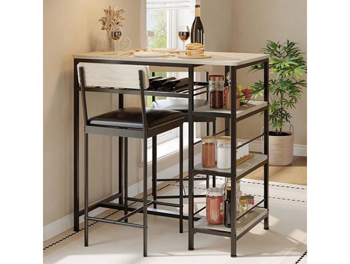 Ensemble gris 2 chaises table carrée 29.1in petit espace