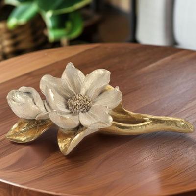 Melrose International Magnolia Tabletop Accent Gold , Gold
