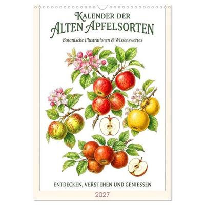 Kalender der alten Apfelsorten (Wandkalender 2027 DIN A3 hoch), CALVENDO Monatskalender