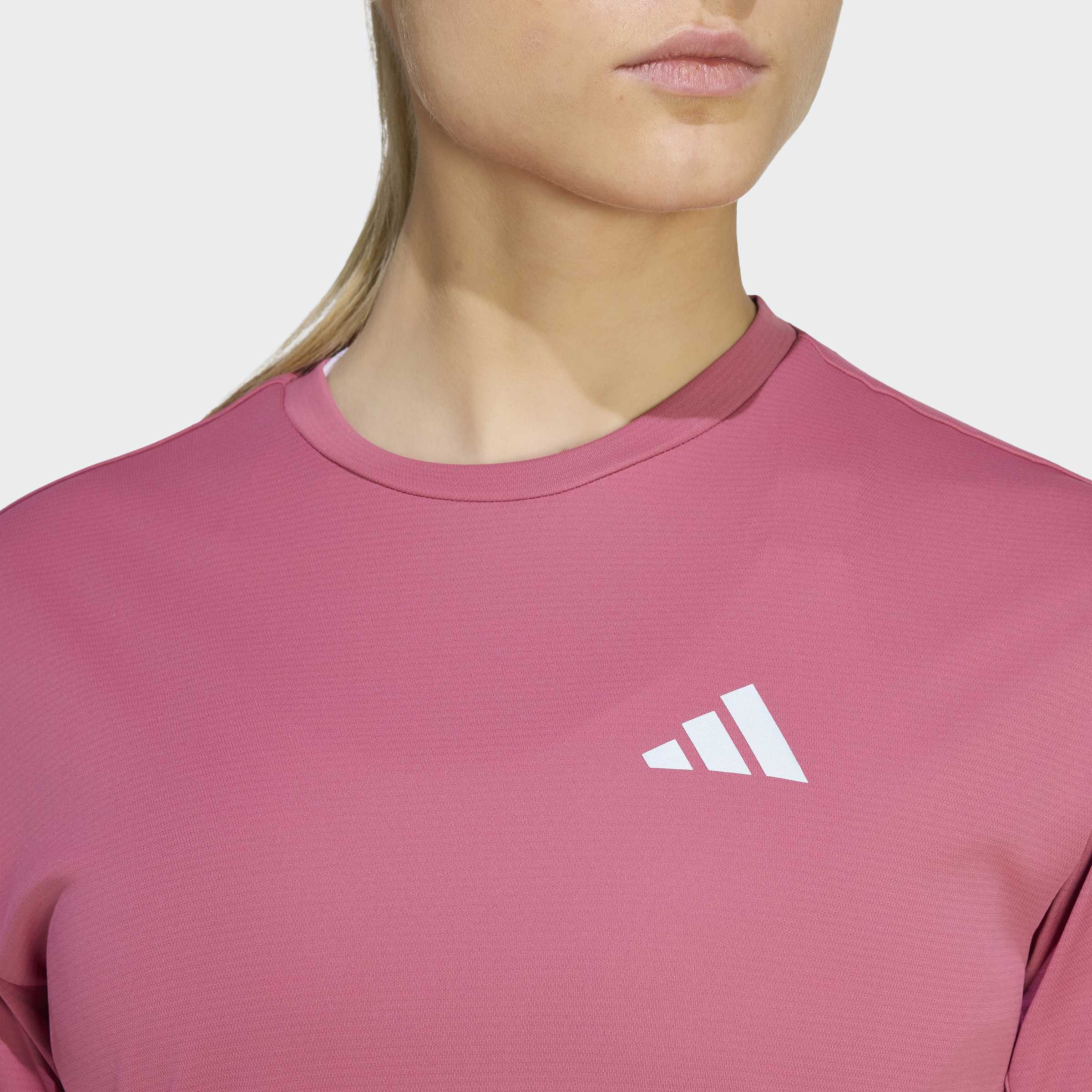 Laufshirt ADIDAS PERFORMANCE "ADI365 RUNNING ESSENTIALS", Damen, Gr. S, pink (dual magenta), Obermaterial: 100% Polyester, Rundhals, Shirts Laufshirt, mit climacool Technologie, ohne Verschluss dual magenta S