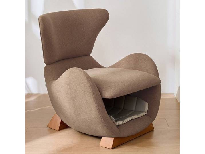 Fauteuil design requin-baleine 1 place anti-griffures refuge chat petit chien fauteuil TV salon 66x69x76cm Brun