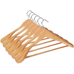 Songmics, Kleiderbügel, Anzugbügel Kleiderbügel Holz 6er Set Rutschfest (6x)