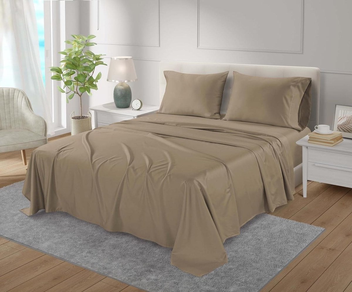 Egyptisch Katoen Lakenset Queen Size - 800 Draaddichtheid - Taupe