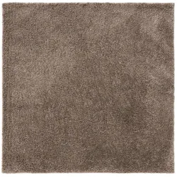 benuta Basic Waschbarer Hochflor Shaggyteppich Soho Taupe 200x200 cm - Hochflor Teppich für Wohnzimmer