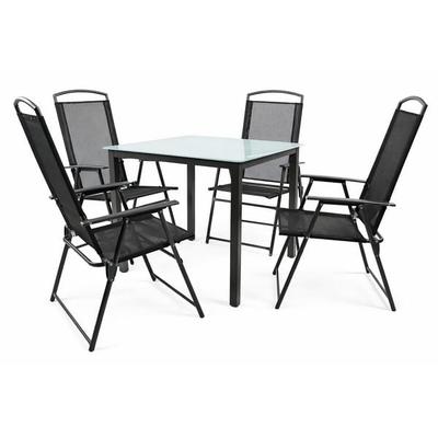 5-tlg Sitzgruppe Gartenmöbel Tisch Stühle Set 80M