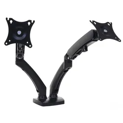 Proregal Monitorhalter | HxBxT 41x102x51 cm | zweiarmig | VESA bis 75x75/100x100mm Bohrungsmontage schwenkbar neigbar drehbar bis 9kg je Arm