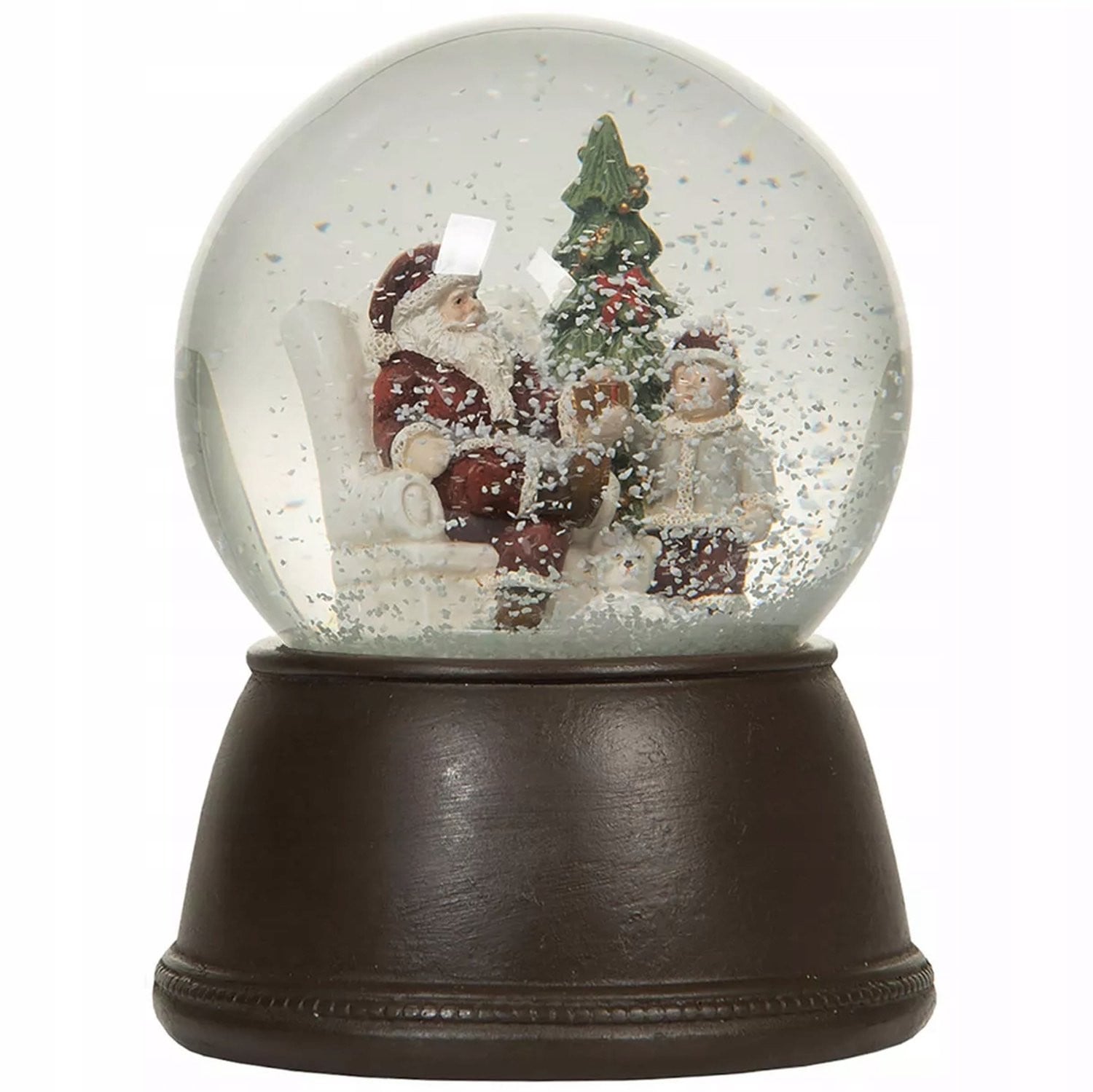 Grote Sneeuwbol met Kerstman - 15cm Glazen Kerstdecoratie