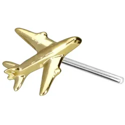 14 Karat Gold Aufsatz mit Titan Push Pin FLUGZEUG