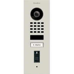 DoorBird D1101FV Fingerprint 50 Unterputz IP Video Türsprechanlage Grauweiß, Edelstahl, pulverbeschichtet, seidenmatt
