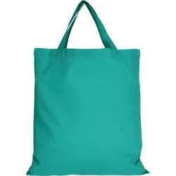 10er Pack Baumwolltasche - 28 Farben | mit zwei kurzen Henkeln | 38x42cm, smaragd, 25 Stück