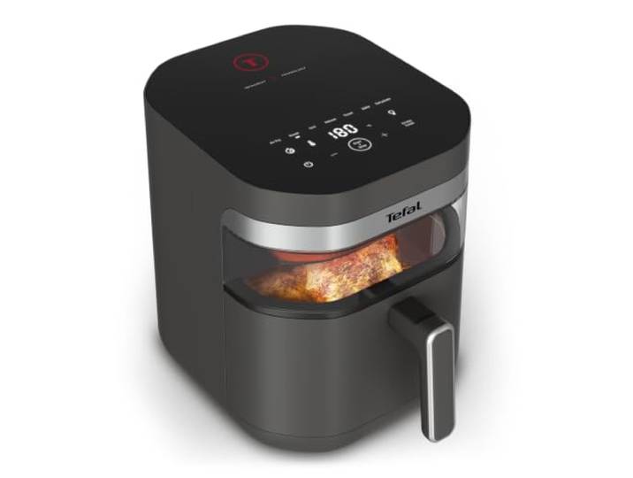 Tefal Easy Fry Infrared Heißluftfritteuse, 7 L Fassungsvermögen, Infra-Heat-Technologie, doppelte Heizelemente, 8 voreingestellte Programme, LED-Sichtfenster, bis zu 8 Portionen, Dunkelgrau, EY832HE0
