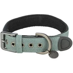 Trixie *CityStyle Collar, x-wide,cotton,L–XL:50–57cm/35mm,sage (Hund, Spazieren), Halsband + Leine