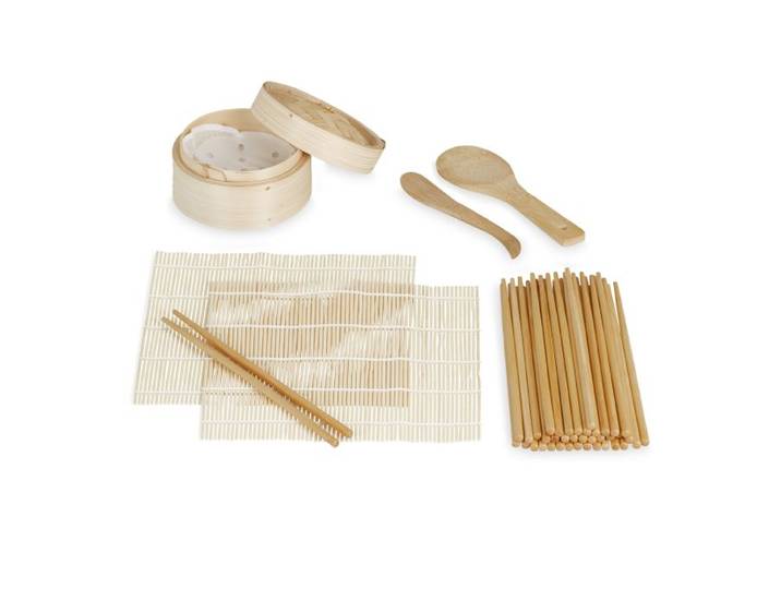Relaxdays Kit en bambou pour sushis