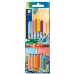 Staedtler 6-teiliges Set Doppelfasermaler »3280« hell grau
