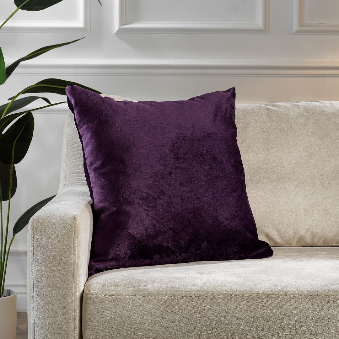 Lilijan Home & Curtain Matte Velvet Cushion Cover - 1 Pc Palatinate Purple 66cm x 66cm