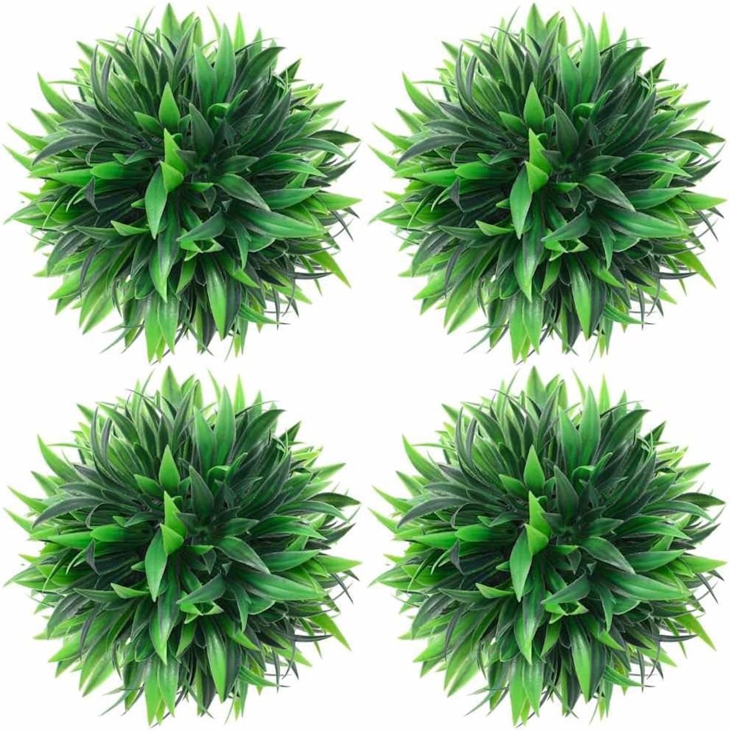 Set van 4 groene kunstplanten, Hoogte: 15 cm