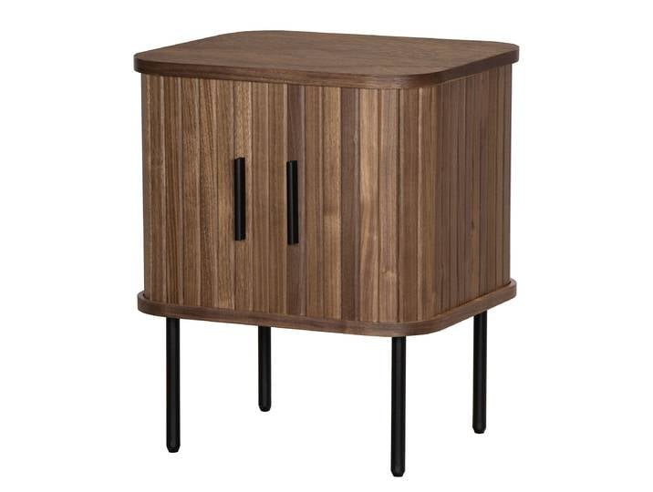 Table de chevet 45 x 55 x 40cm Marron/Placage noyer véritable