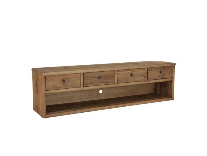 MACABANE SANDY - Meuble TV 4 tiroirs 1 niche longueur 200cm bois pin recyclé SANDY
