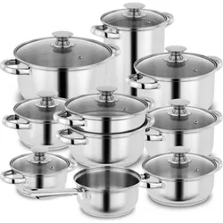 Kopf Topfset Janina (19-teilig, aus Edelstahl, Induktion), Pfannenset + Topfset, Silber