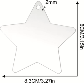 Uplift Curations 10Pcs Clear Acrylic Christmas Ornaments DIY Holiday Decorations & Blank Acrylic Hanging Ornaments For Crafts 10pcs Star