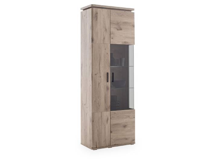HARPER Vitrine Vitrine HARPER MARSEILLE BHT 75x209x38 cm braun Glasschrank