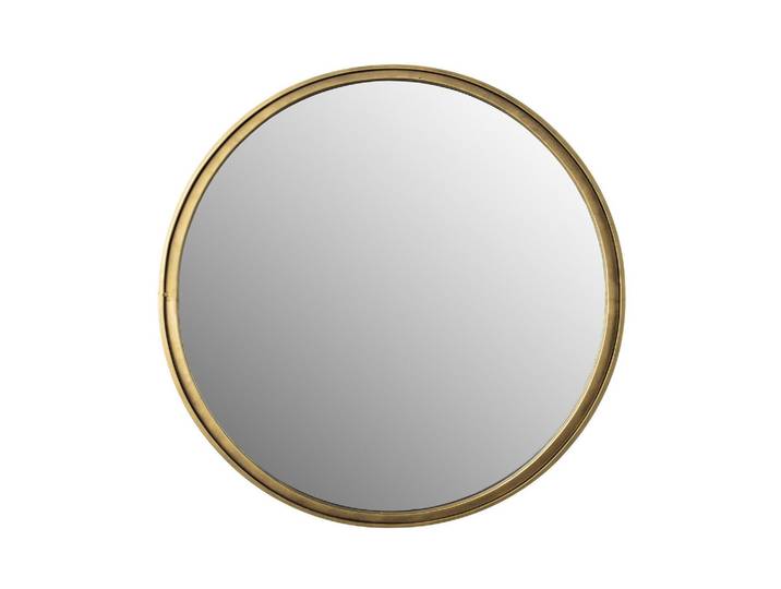 Petit miroir en métal or, rond, à fixer - White Label, Matz - Ø60
