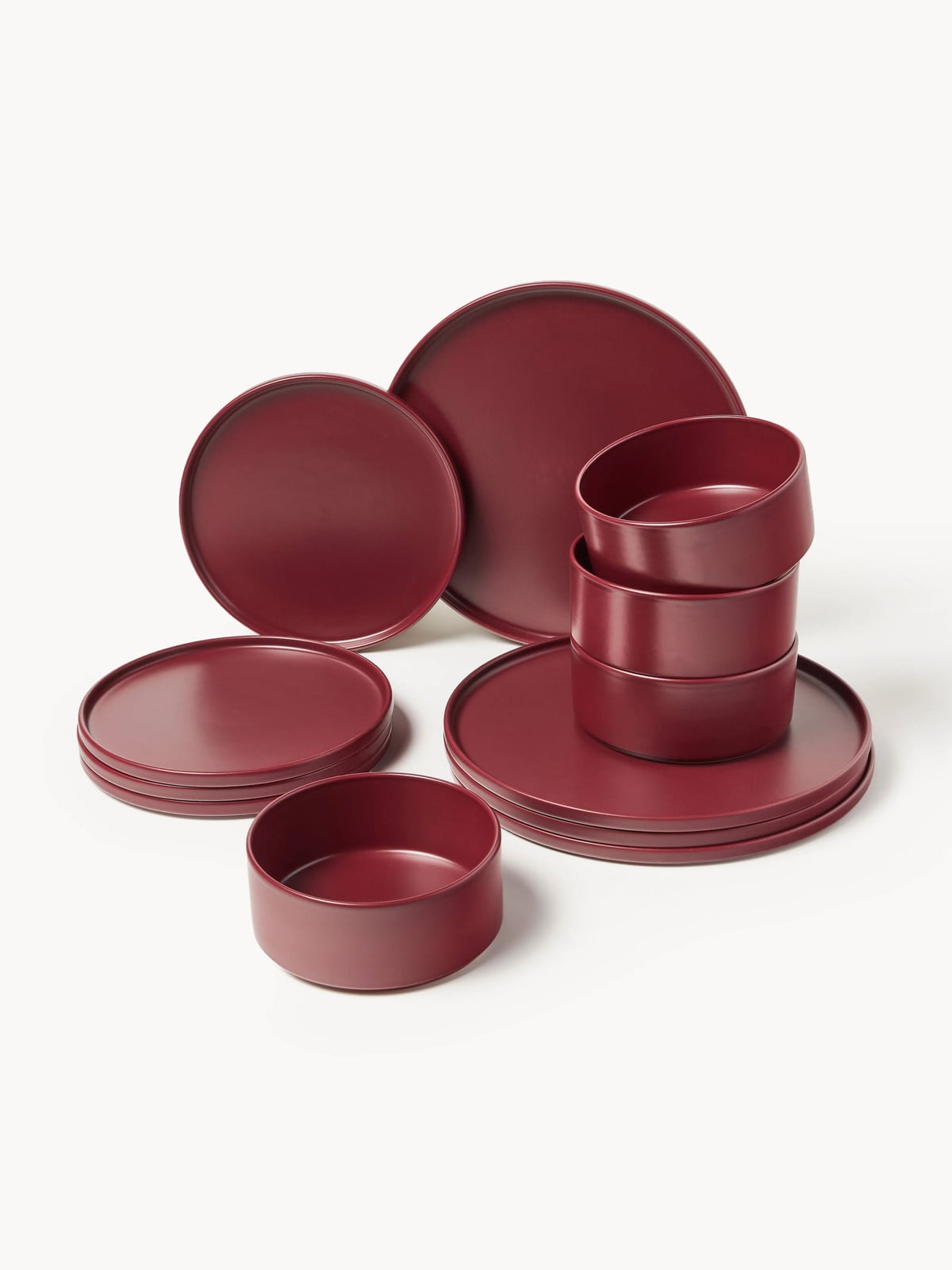 Westwing Collection Lowri handgemaakte servieset voor 4 personen, 12-delig