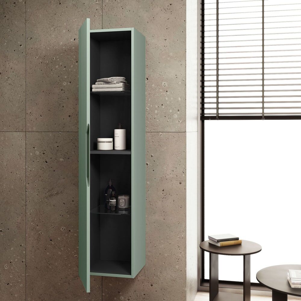 AQA DESIGN Colonne bain en MDF vert sauge Vert 35x160x32cm
