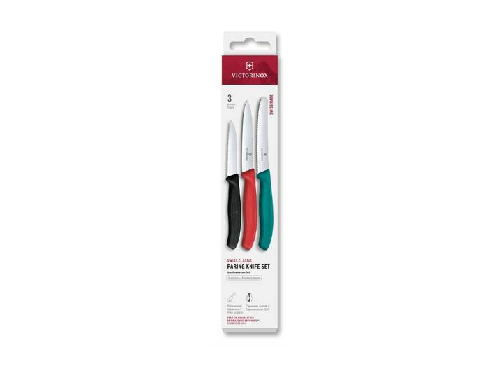 Messer-Set VICTORINOX Victorinox Messer-Set Swiss Classic, Grün / Rot / Schwarz , bunt, Stahl, Kochmesser-Sets, Messer-Set