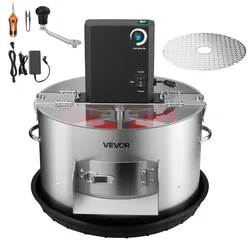 VEVOR Erntemaschine, 2-in-1, manuell und elektrisch, 370 mm Knospenschneider mit Edelstahlklingen, Nass- & Trocken-Hydrokultur-Schneidemaschine mit Tablett, für Pflanzenknospen & Blumen