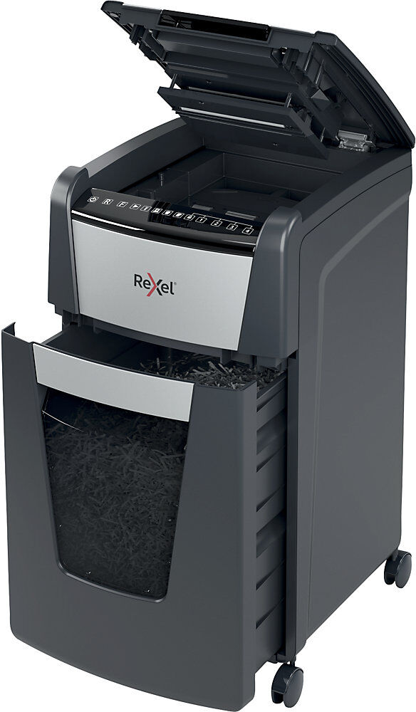 Aktenvernichter Optimum AutoFeed+ 300X, Auffangvolumen 60 l, Partikel, 10 Blatt Rexel