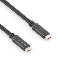PureLink USB-C auf USB-C Kabel - USB4 Gen 2x2, 5A, EPR 240W, 20G, DP Alt-Mode - PureInstall MicroX4 - schwarz - 1,00m