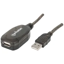 Manhattan Hi-Speed USB 2.0 Repeater Kabel, USB A-Stecker auf A-Buchse, in Reihe schaltbar, 20 m