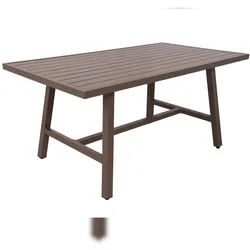 DELUKE Gartentisch KERSTI - Kunststoff, Schwarz, 160x89,5x75cm | Terrassentisch Wetterfest Outdoor Tisch