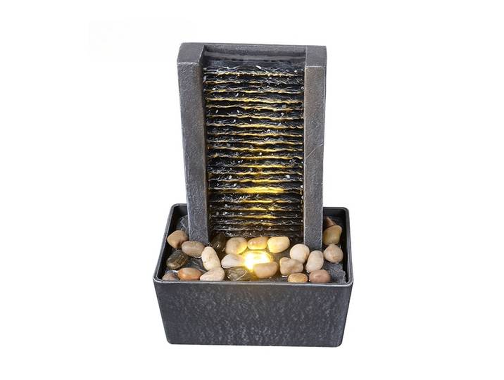 Fontaine de table cascade intérieure fontaine de roche lumières LED cascade de caractéristiques d'eau pour la décoration intérieure moderne de la maison et du bureau