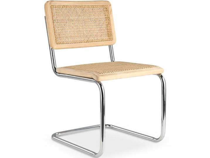 Chaise de Salle à Manger - Design Vintage - Bois et Rotin - Nouvelle Édition - Lia Naturel