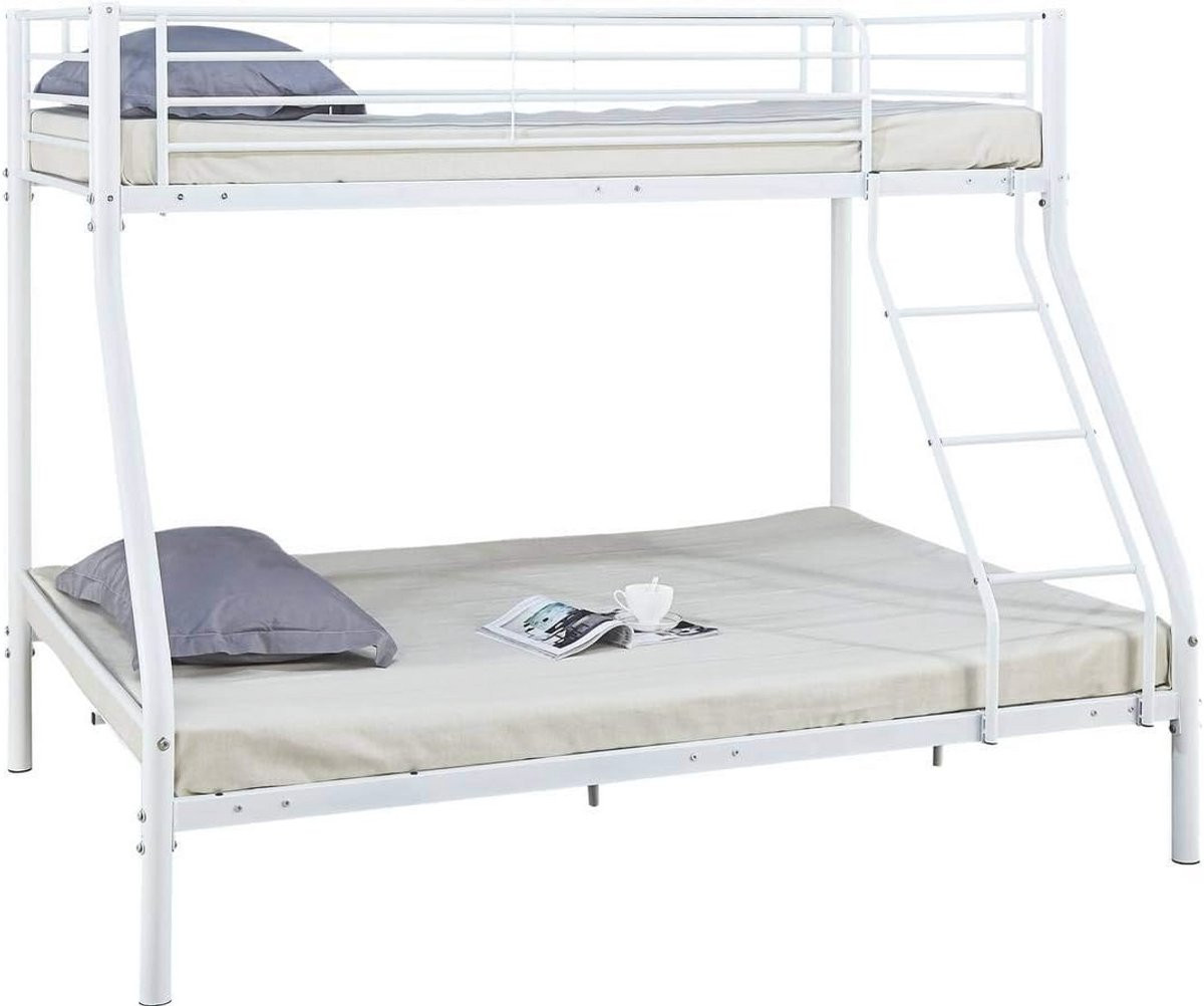 Wit metalen stapelbed voor kinderen met twee niveaus