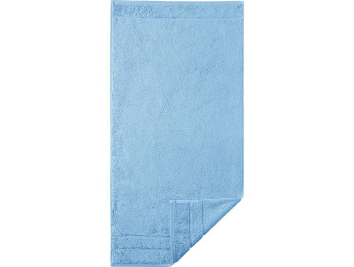 Badetuch EGERIA Prestige , blau (mittelblau), B:75cm L:160cm, Walkfrottee, Obermaterial: 100% Baumwolle, Handtücher, Badetuch, Uni Programm mit Streifenbordüre, SUPIMA Baumwolle