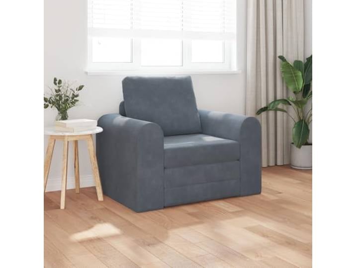 HEFZGDB Boden-Schlafsofa 2-in-1 Dunkelgrau 98x71x83 cm Samt Modernes Design Umwandlung Sofa zu Bett Stabiler Holzrahmen Hochwertige Polsterung Vielseitige Funktionalität Platzsparend