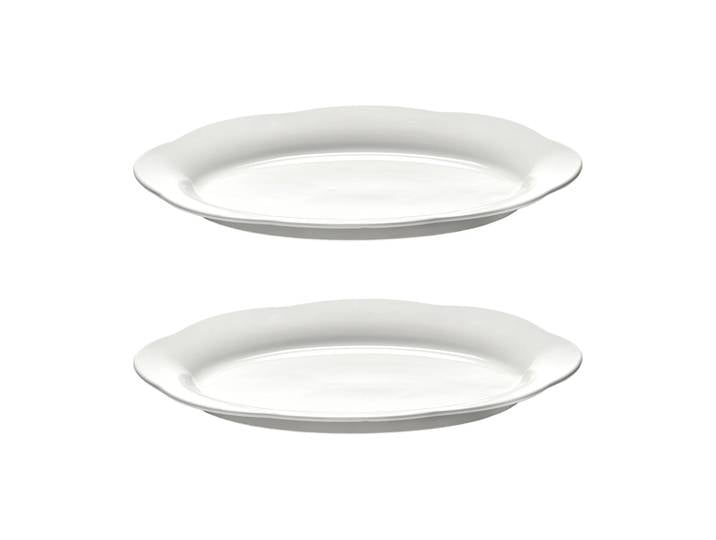 Serax Assiette ovale creuse Silhouette L 21x30 cm lot de 2 Blanc